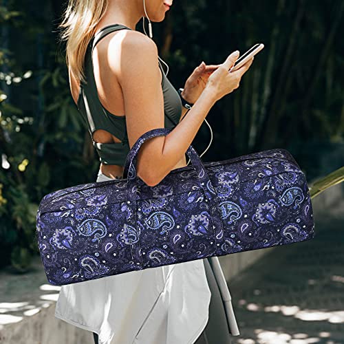 Boulder Bee | Yoga Mat Bag | Large Yoga Mat Carrier with Wet Pocket | Yoga Gifts | Gym Tote Bag for Women (Blue) - Image 2