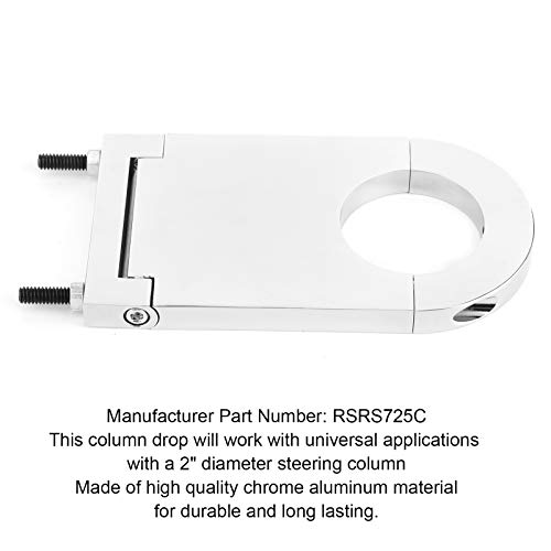 KIMISS Steering Column Drop,Chrome Aluminum 4 1/2" Steering Column Drop Fit for 2" Columns for SBC BBC 350,RSRS725C - Image 2