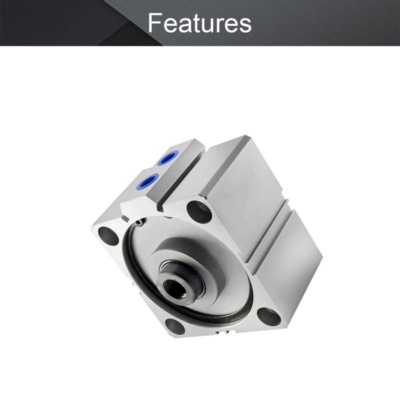 Othmro SDA100x20 Sealing Thin Air Cylinders Pneumatic Air Cylinders 3.94inch Bore 0.79inch Stroke Air Cylinders Aluminium Alloy Pneumatic Components for Pneumatic and Hydraulic Systems - Image 4