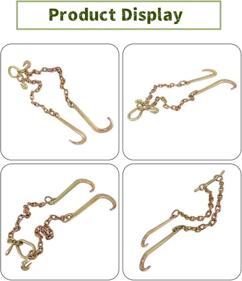 marddpair سلسلة سحب مارددباير 5/16 × 2 G70 مع خطافات J للشاحنات المسطحة وسحب المركبات - Image 4