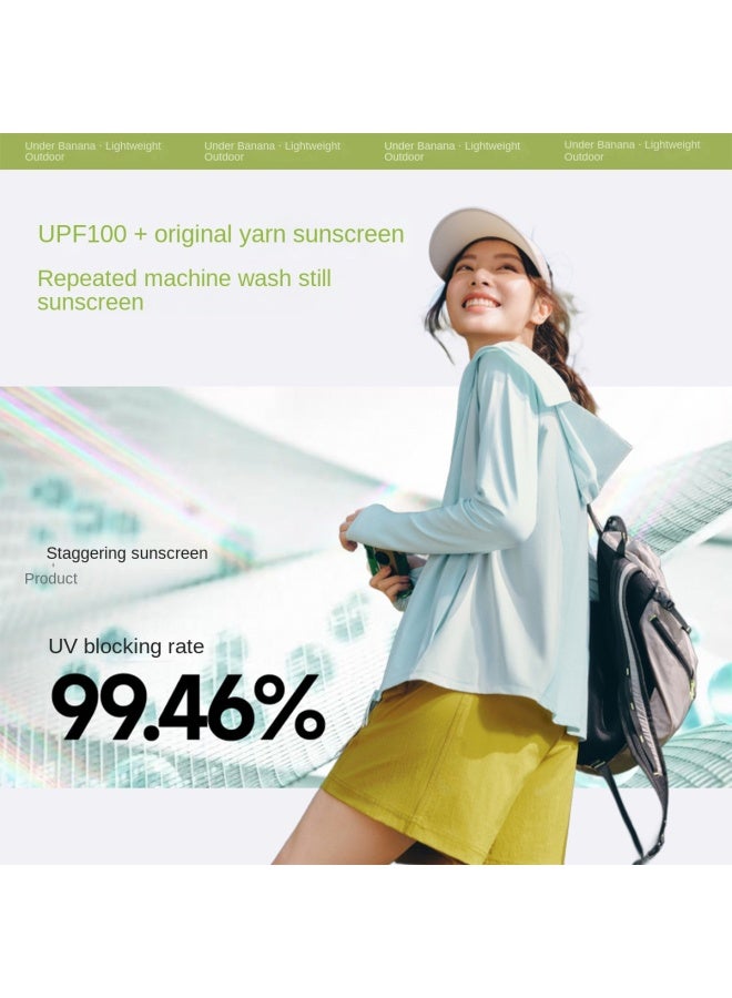 نيو سترة جديدة مريحة تسمح بمرور الهواء للحماية من الشمس للنساء، ملابس خارجية خفيفة الوزن ذات ملمس بارد للرياضة للحماية من الأشعة فوق البنفسجية، ملابس واقية للبشرة في الصيف - Image 4