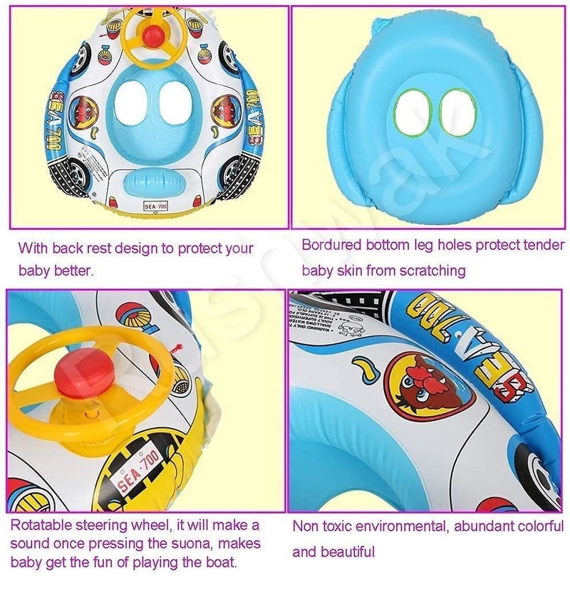 Rushwak Swimming Tube for Kids with Manual Pump Baby Swimmin Tubes Safe Inflatable Swim Floats for Kids Swiming Accessories for Kid Pool Swimming Ring Baby Float (Car) - Image 3
