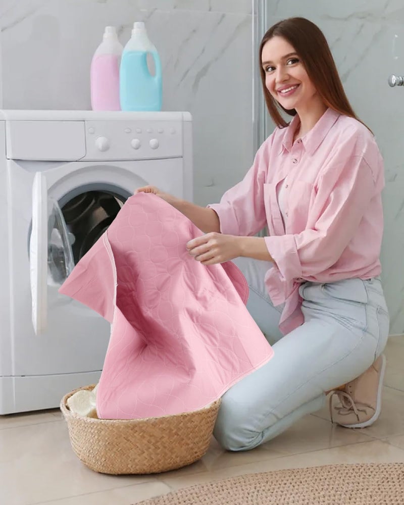 Brosive Washable Bed Pads 34" x 36" - 4 Pack, Pink, Waterproof Bed Pads for Incontinence, Bed Wetting Pads for Bed, Sofa, Floor, Resuable Underpads for Adults, Seniors, Pet - Image 5