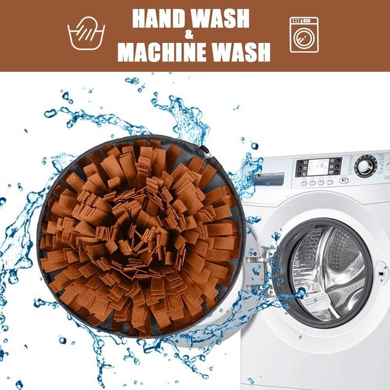 AWOOF Pet Snuffle Mat for Dogs, Interactive Feed Game for Boredom, Encourages Natural Foraging Skills for Cats Dogs Bowl Travel Use, Dog Treat Dispenser Indoor Outdoor Stress Relief (Brown) - Image 5