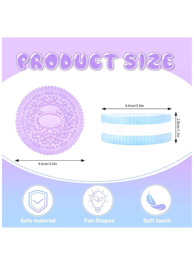 NNEWVANTE لعب ضغط بسكويت لزج للأشخاص البالغين، ألعاب حسية للأطفال المصابين بالتوحد، كرات ضغط للبالغين هدايا عيد ميلاد، هدايا حفلات للأطفال (عبوة 2 أزرق بنفسجي) - Image 2