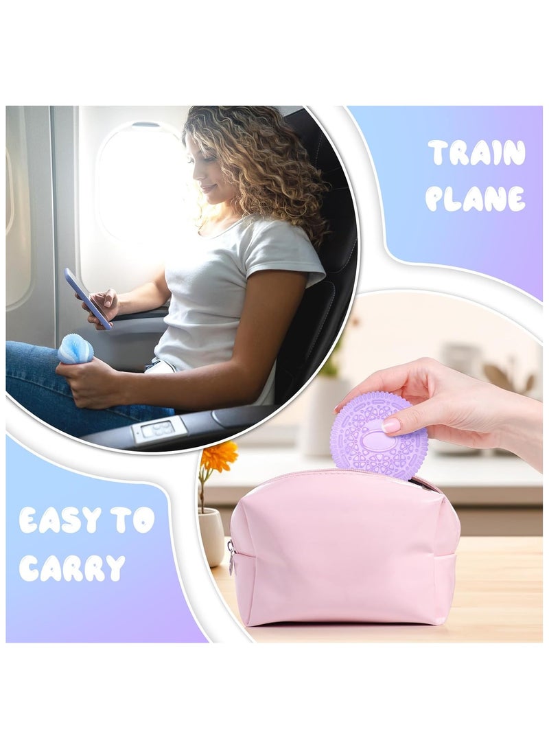 NNEWVANTE لعب ضغط بسكويت لزج للأشخاص البالغين، ألعاب حسية للأطفال المصابين بالتوحد، كرات ضغط للبالغين هدايا عيد ميلاد، هدايا حفلات للأطفال (عبوة 2 أزرق بنفسجي) - Image 5