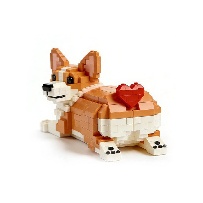 Wholesale Popular Pet Dog Building Blocks Set Creative Love Corgi MOC Bricks - Image 5