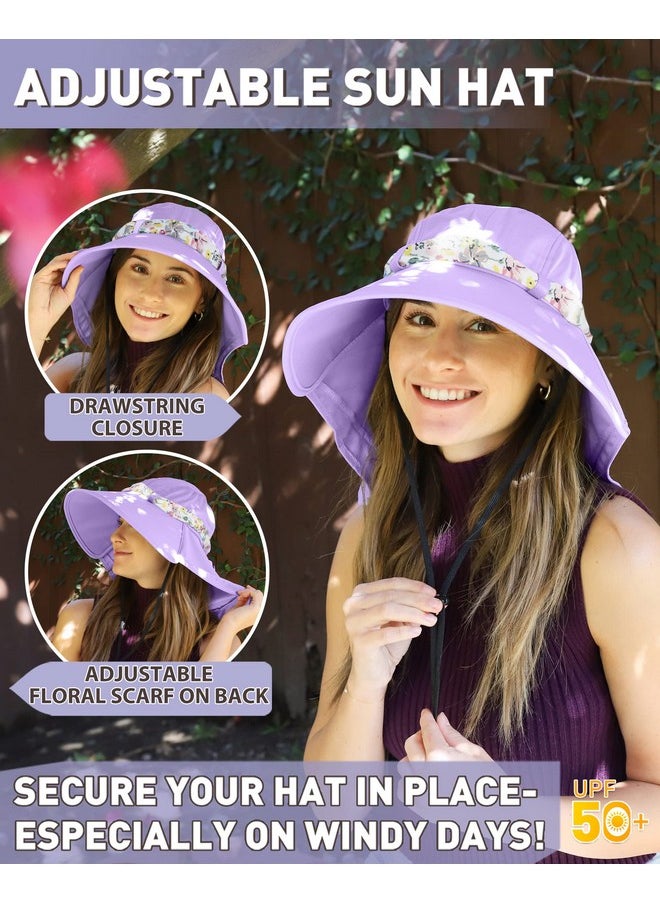 Wide Brim Flap Cap With Floral Ribbon For Women Perfect For Beach Gardening Hiking Fishing Safari Purple - pzsku/ZE22CDEE7C2A9342E09D0Z/45/_/1718301614/fe658149-f493-4f58-8f23-2d0d1aea68ca