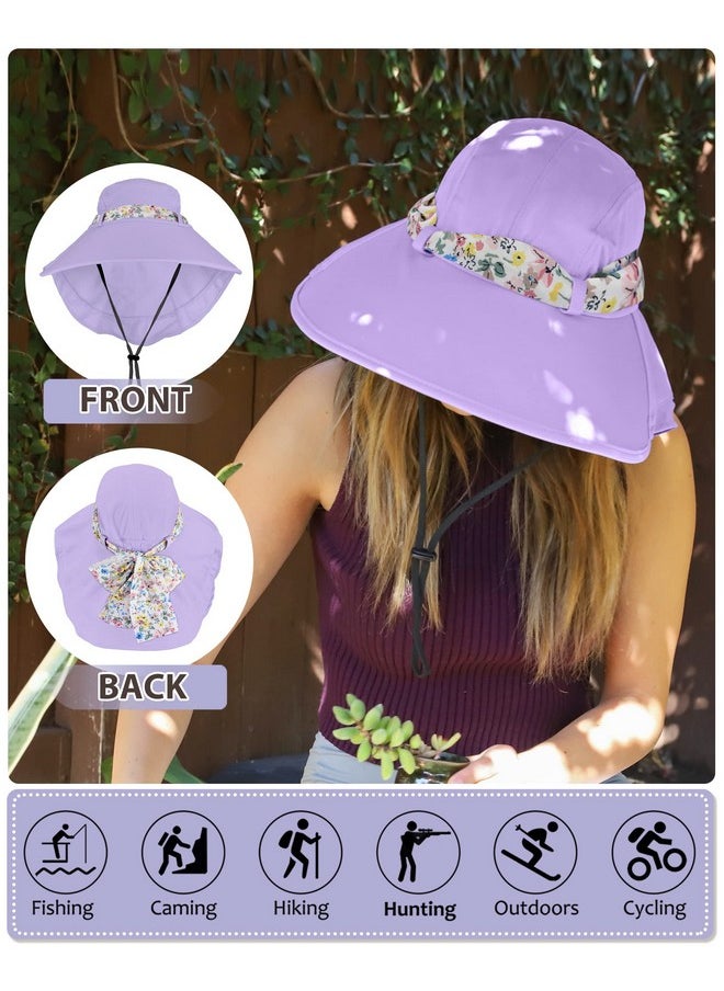 Wide Brim Flap Cap With Floral Ribbon For Women Perfect For Beach Gardening Hiking Fishing Safari Purple - pzsku/ZE22CDEE7C2A9342E09D0Z/45/_/1718301616/d5328905-4c66-4020-ac3f-79cd742e8638