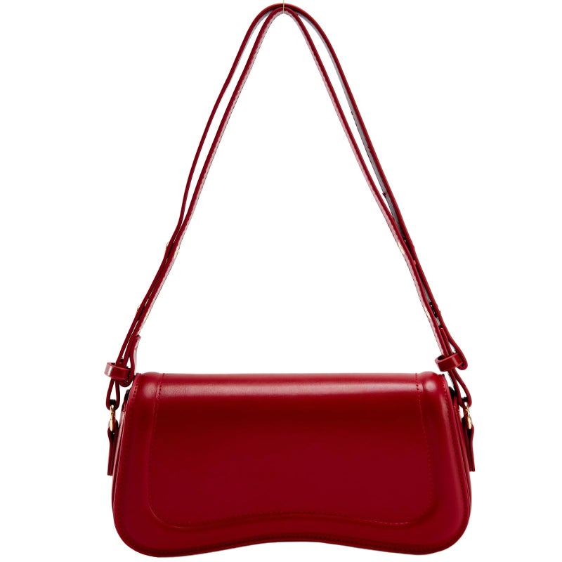 PU leather solid color irregular underarm crossbody bag shoulder bag - Image 1