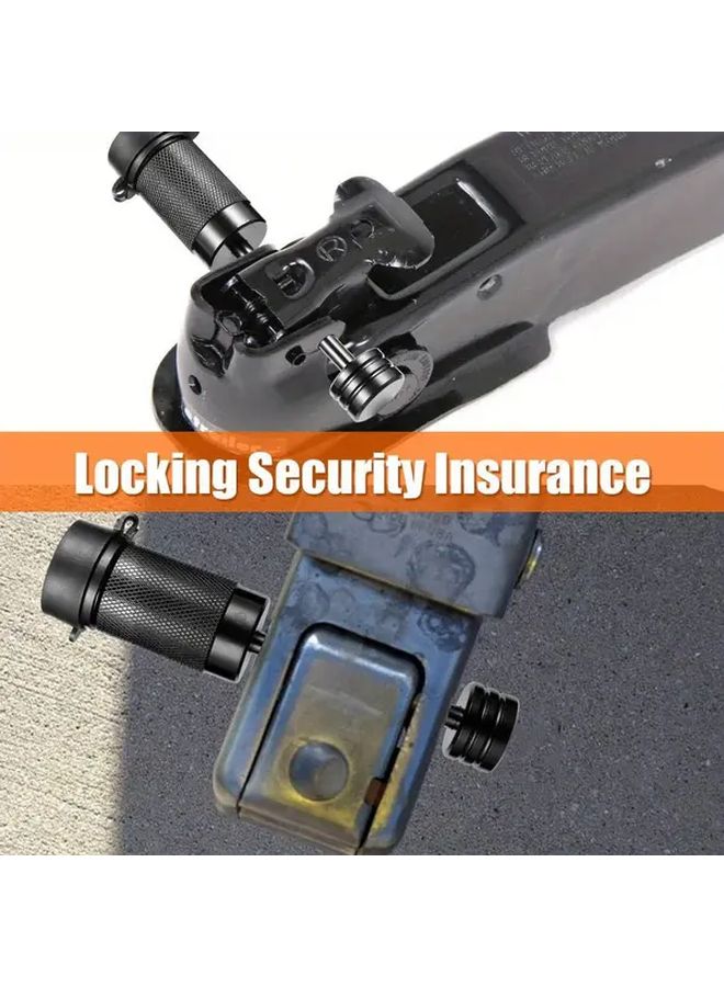 Black Iron Tongue Coupler Lock For Trailer Semi Trailer RV And Car Trailer 1 4 Inch Diameter 2 1 2 Inch Span 1 Pack - Image 2
