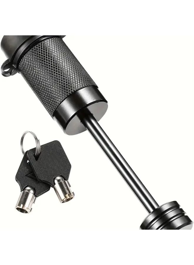 Black Iron Tongue Coupler Lock For Trailer Semi Trailer RV And Car Trailer 1 4 Inch Diameter 2 1 2 Inch Span 1 Pack - Image 1