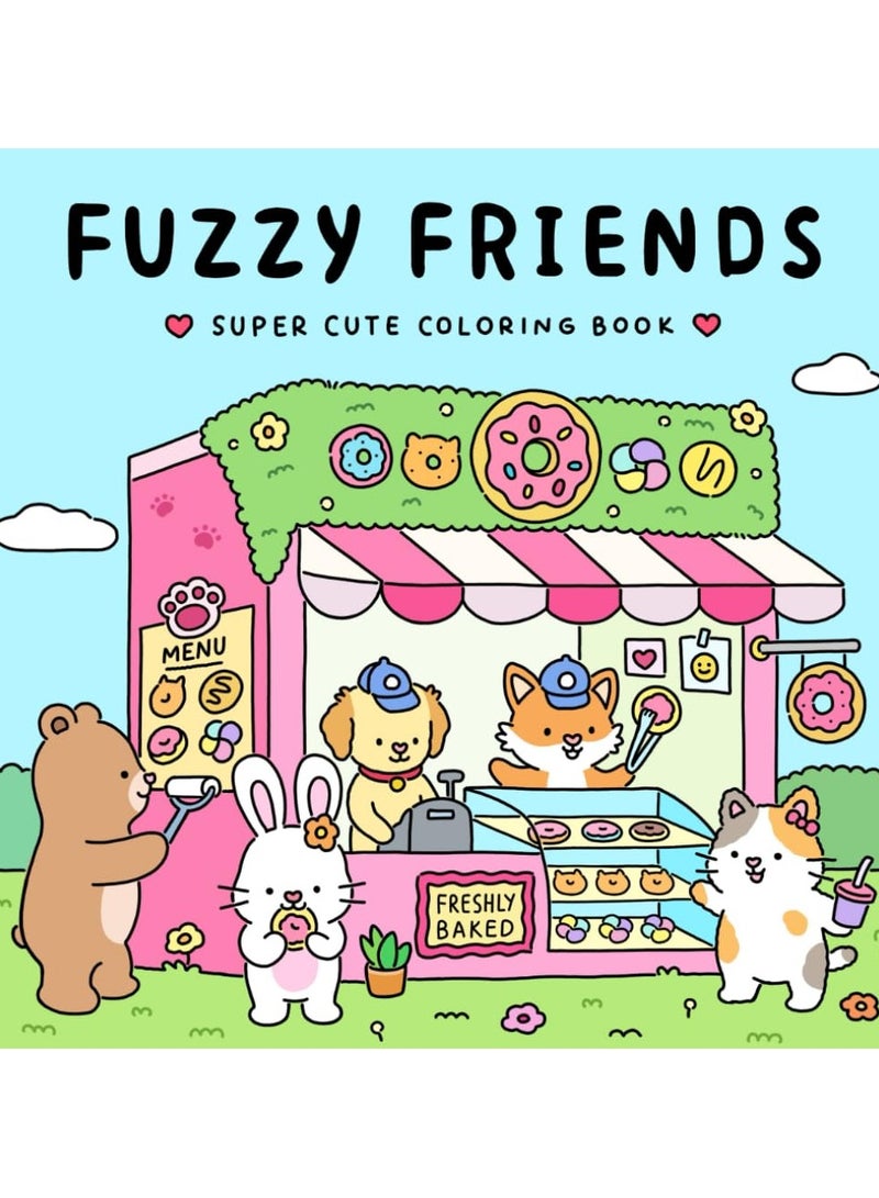 Generic Fuzzy Friends: Super Cute Coloring Book for Adults and Teens Featuring Adorable Animals Characters (Fuzzy Friends Coloring) 21CM X 21CM  - Image 1