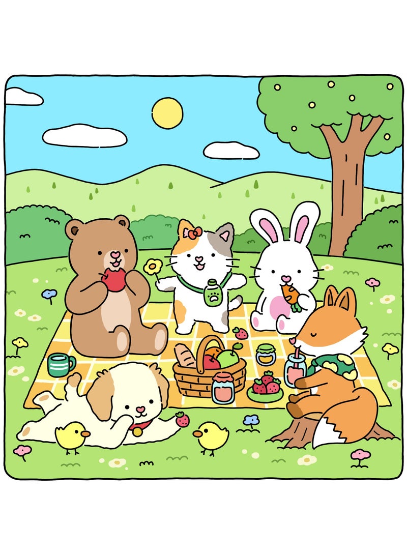 Generic Fuzzy Friends: Super Cute Coloring Book for Adults and Teens Featuring Adorable Animals Characters (Fuzzy Friends Coloring) 21CM X 21CM  - Image 3