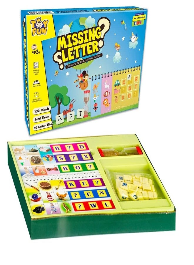 YUIOP - Missing Letter - Educational Game - with Sand Timer - 100+ Words - 50 Letter Tiles - Image 1