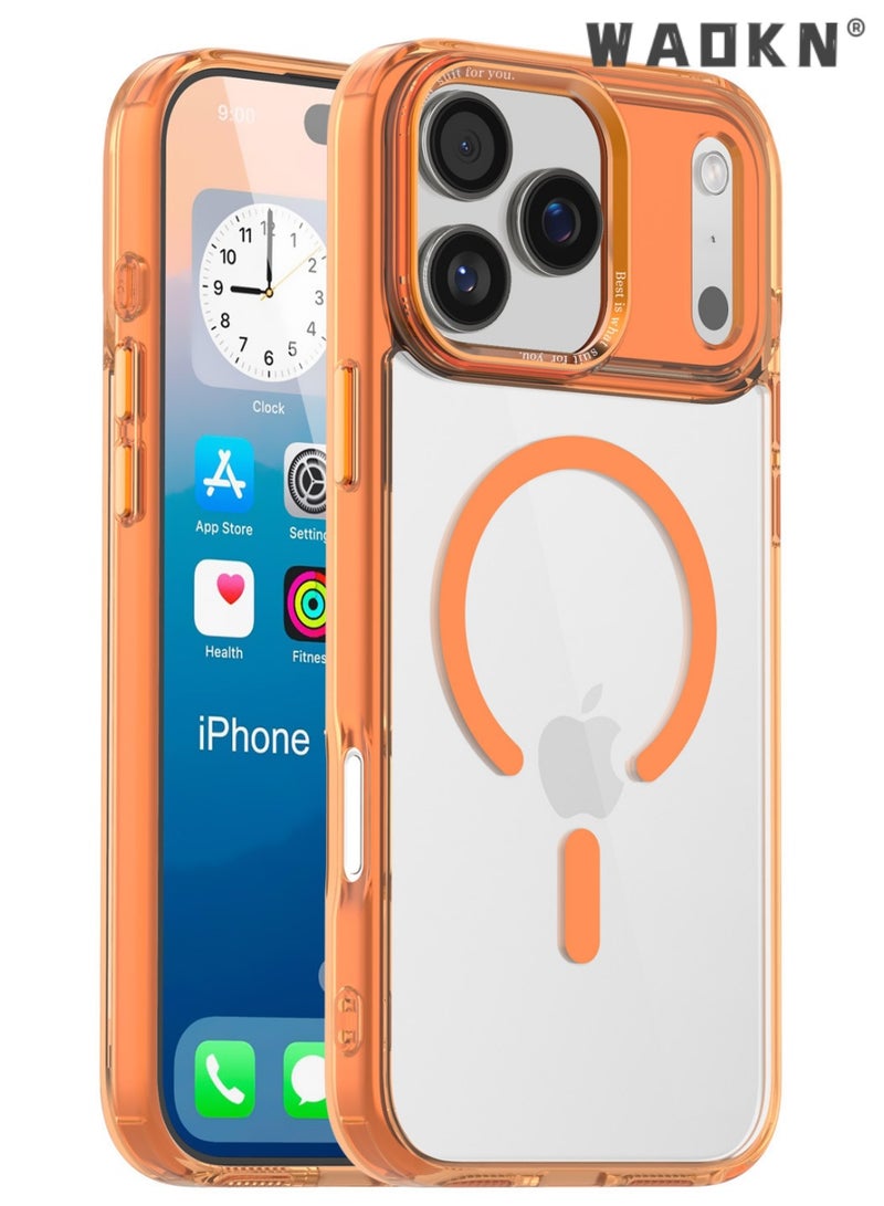 دبليو أيه أو كي أن جراب iPhone 17 Pro Max Magsafe مع مغناطيس قوي ومحسن لتأخير زر الغالق المصفر جراب 17 Pro Max مقاوم للتآكل جراب iPhone 17 Pro Max متوافق مع ملحق Magsafe، شاشة شفافة عالية الدقة للون الحقيقي للهاتف، مضاد للسقوط ومقاوم للتآكل، فتح دقيق للأزرار، جميل وعملي، يوفر حماية شاملة للهاتف - Image 1