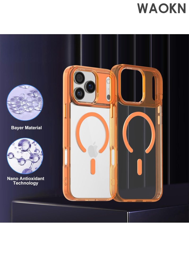 دبليو أيه أو كي أن جراب iPhone 17 Pro Max Magsafe مع مغناطيس قوي ومحسن لتأخير زر الغالق المصفر جراب 17 Pro Max مقاوم للتآكل جراب iPhone 17 Pro Max متوافق مع ملحق Magsafe، شاشة شفافة عالية الدقة للون الحقيقي للهاتف، مضاد للسقوط ومقاوم للتآكل، فتح دقيق للأزرار، جميل وعملي، يوفر حماية شاملة للهاتف - Image 5