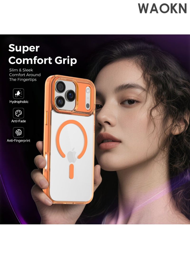 دبليو أيه أو كي أن جراب iPhone 17 Pro Max Magsafe مع مغناطيس قوي ومحسن لتأخير زر الغالق المصفر جراب 17 Pro Max مقاوم للتآكل جراب iPhone 17 Pro Max متوافق مع ملحق Magsafe، شاشة شفافة عالية الدقة للون الحقيقي للهاتف، مضاد للسقوط ومقاوم للتآكل، فتح دقيق للأزرار، جميل وعملي، يوفر حماية شاملة للهاتف - Image 2