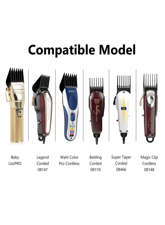 CR8GR8 أدلة حلاقة الشعر الاحترافية 10 قطع أدلة قطع مشفرة 3170-400 من 1/8" إلى 1 تناسب جميع ماكينات حلاقة واه (أسود - 10 قطع) - Image 4