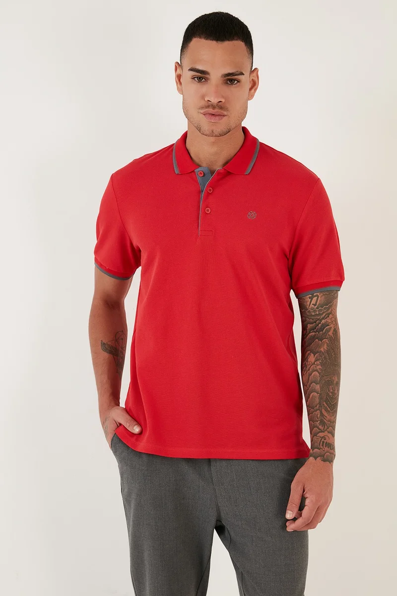 Buratti Cotton Slim Fit Stripe Detailed Buttoned Polo Collar 4-Pack T Shirt Men's T Shirt 5902118S4