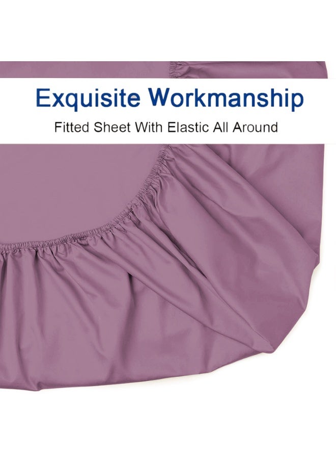 Lavish Touch Cotton Modal Fitted Sheet Mauve 1250 TC Queen (152 x 203 cms) All elastic - Image 3