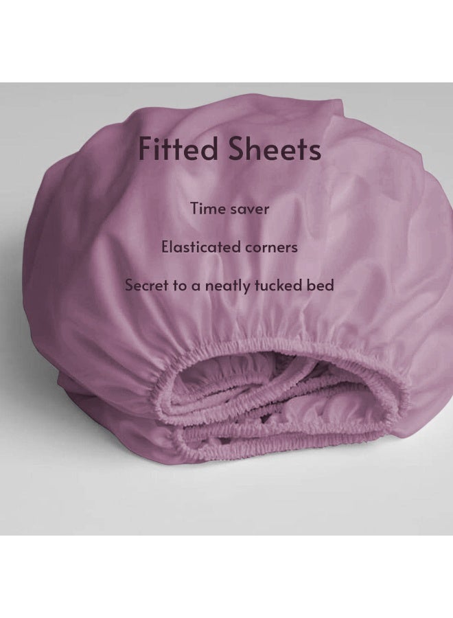 Lavish Touch Cotton Modal Fitted Sheet Mauve 1250 TC Queen (152 x 203 cms) All elastic - Image 4