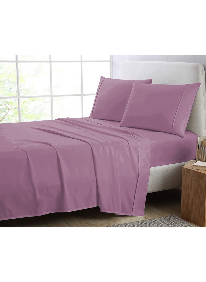 Lavish Touch Cotton Modal Fitted Sheet Mauve 1250 TC Queen (152 x 203 cms) All elastic - Image 5