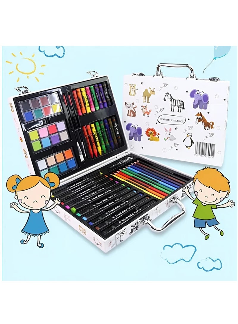 Generic 65-Piece Kids Art Set Animal Design In Briefcase - Image 2