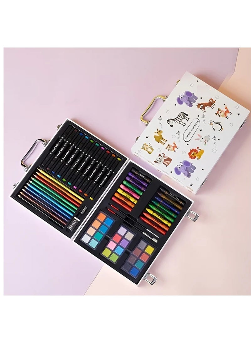Generic 65-Piece Kids Art Set Animal Design In Briefcase - Image 3