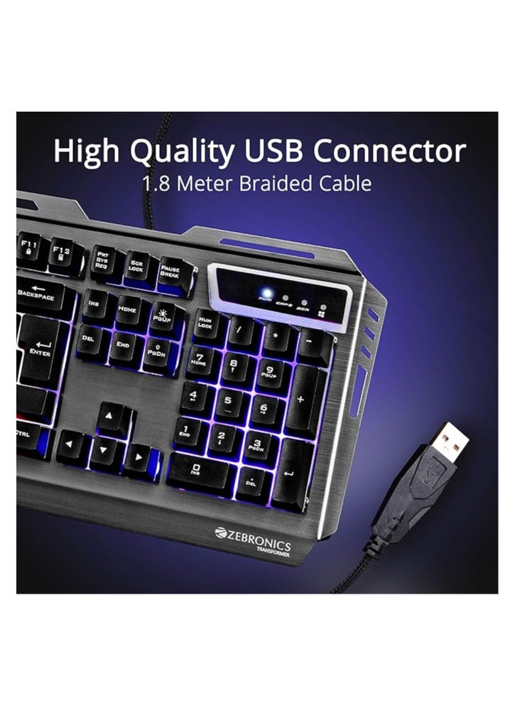 ZEBRONICS - Zebronics Zeb-Transformer-k USB Gaming Keyboard with Multicolor LED Effect - Image 1