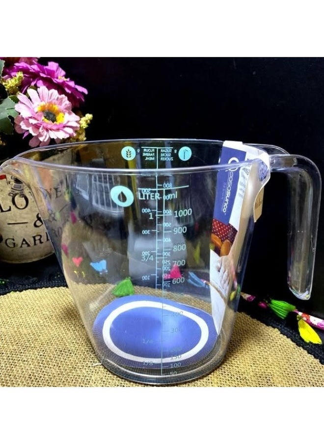Generic - Acrylic measuring jug, graduated measuring cup (1000ml) -blue - Image 1