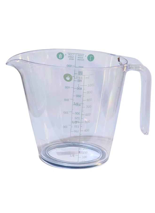 Generic - Acrylic measuring jug, graduated measuring cup (1000ml) -blue - Image 1