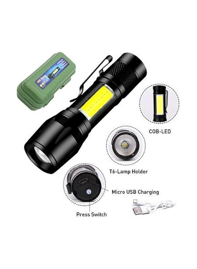 مصباح LED كشاف احترافي للرحلات والأرض – إضاءة فائقة السطوع بعيدة المدى، مقاوم للماء والصدمات، مزود ببطارية قابلة للشحن وأنماط إضاءة متعددة للتخييم والطوارئ. - Image 4