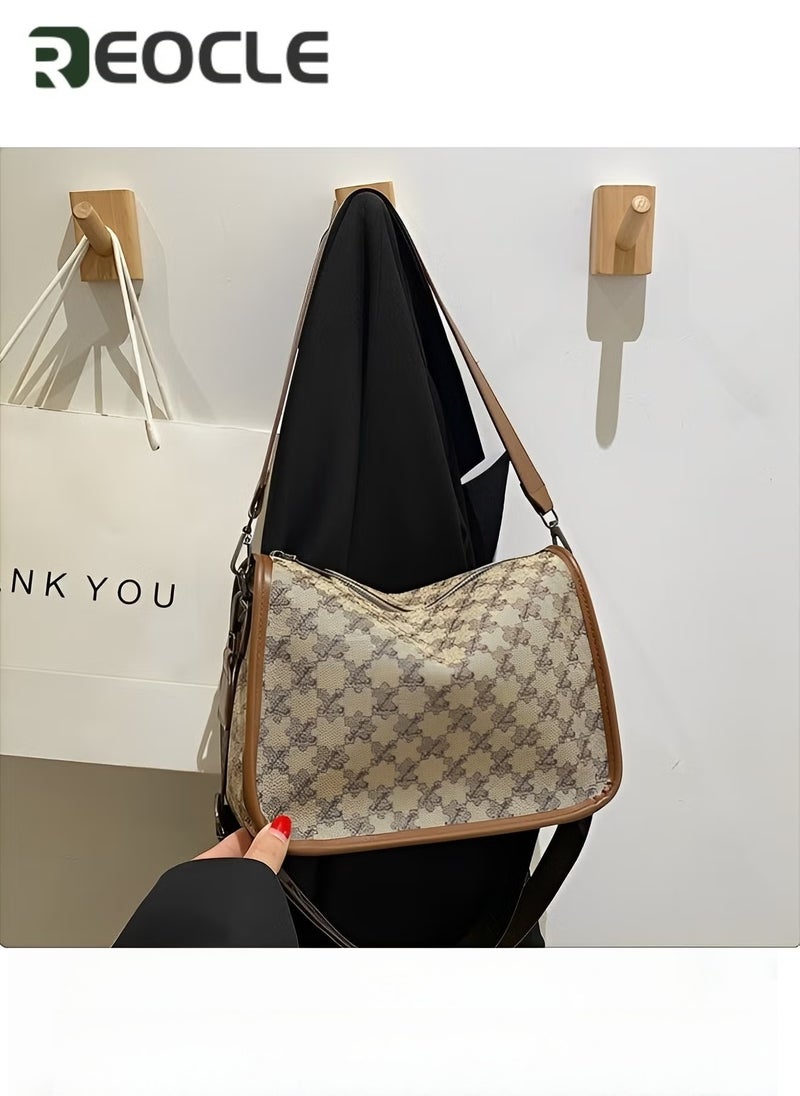 REOCLE Women's Crossbody Bags Leather Shoulder Bag Trendy Fashion Handbags with Adjustable Wide Strap Waterproof Purses for Ladies  - Image 3