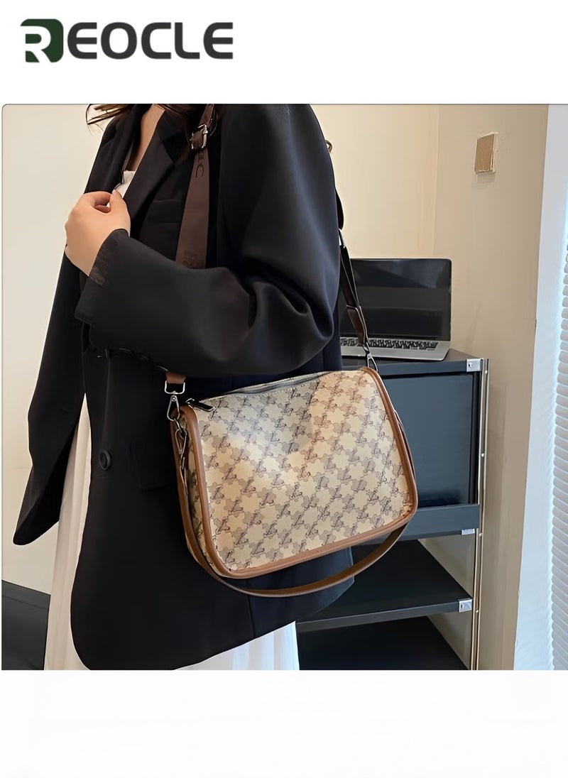 REOCLE Women's Crossbody Bags Leather Shoulder Bag Trendy Fashion Handbags with Adjustable Wide Strap Waterproof Purses for Ladies  - Image 4