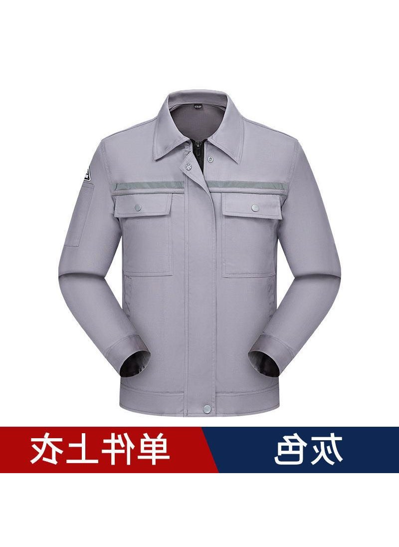 Generic Summer Thin Anti-static Workwear Suit Electronic Factory Uniform Labor Protection Clothing Electrician Overalls Casual Western C Gray suit  - Image 5