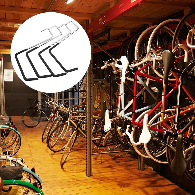 STAHAD 4pcs Heavy Duty Garage Hanging Hooks for Bike and Ladder Storage Black Metal S Hooks for Garage Rafters - Image 5