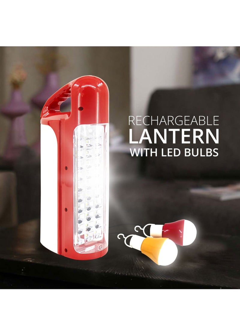 مستر لايت مصباح طوارئ LED سوبر قابل لإعادة الشحن 30 قطعة مع 2 لمبة LED USB و DC شاحن للطاقة الشمسية - Image 2