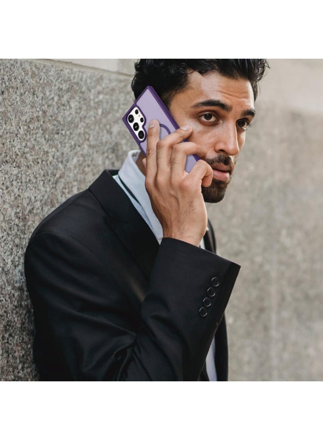 أكاليكس جراب مغناطيسي لهاتف سامسونج جالاكسي إس 26 ألترا، ظهر غير لامع شفاف، جراب مغناطيسي مقاوم للصدمات متوافق مع ماج سيف، لهاتف سامسونج جالاكسي إس 26 ألترا (بنفسجي داكن) - Image 2