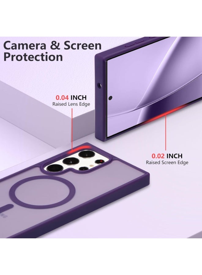 أكاليكس جراب مغناطيسي لهاتف سامسونج جالاكسي إس 26 ألترا، ظهر غير لامع شفاف، جراب مغناطيسي مقاوم للصدمات متوافق مع ماج سيف، لهاتف سامسونج جالاكسي إس 26 ألترا (بنفسجي داكن) - Image 4