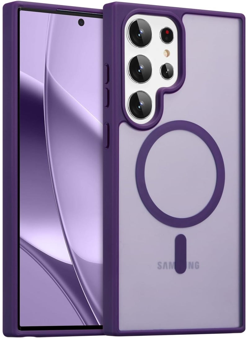 أكاليكس جراب مغناطيسي لهاتف سامسونج جالاكسي إس 26 ألترا، ظهر غير لامع شفاف، جراب مغناطيسي مقاوم للصدمات متوافق مع ماج سيف، لهاتف سامسونج جالاكسي إس 26 ألترا (بنفسجي داكن) - Image 1