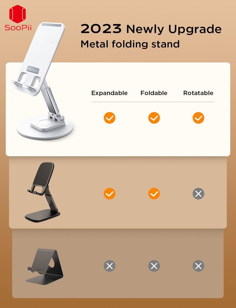 SOOPII Desktop Premium-A Quality Mobile Phone Stand + Tablet Stand, Tab Stand, Mobile Holder, Adjustable & Foldable Mobile Stand, Stand for Mobile Phone and Tablet (DM01i) (DM16) - Image 2