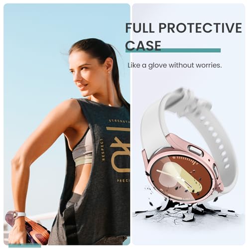 Tensea [5+5Pack for Samsung Galaxy Watch 7 Screen Protector Case 40mm Accessories, Hard PC Bumper/HD Anti-Fog Tempered Glass Protective Film, Face Cover Set, Galaxy Watch 7 Case for Women Men - Image 5