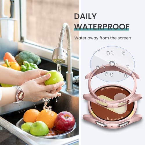 Tensea [5+5Pack for Samsung Galaxy Watch 7 Screen Protector Case 40mm Accessories, Hard PC Bumper/HD Anti-Fog Tempered Glass Protective Film, Face Cover Set, Galaxy Watch 7 Case for Women Men - Image 4