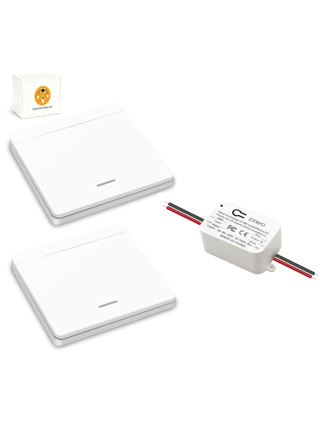 RF433 Wireless Switch Remote Control Light Switch and Receiver Kit 500000 Clicks Lifespan 30m Range No Neutral Wire Required for Indoor Outdoor Use - Image 1