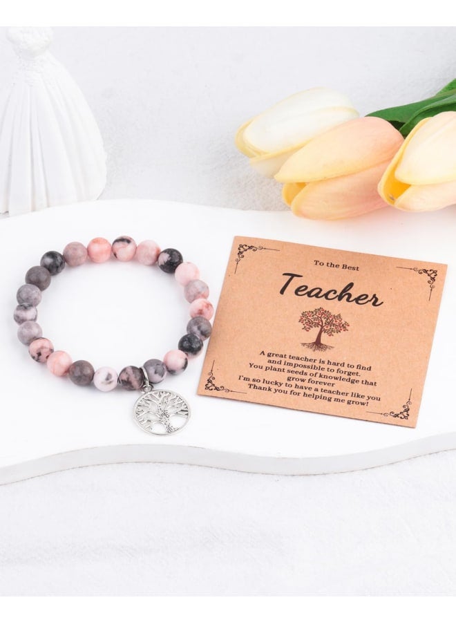 Piemow Graduation Gifts for Her Inspirational Natural Stone Compass Charm Bracelets Class of 2024 ge Graduation Presents for Women Girls Sister Daughter Girlfriend Teacher - Image 2