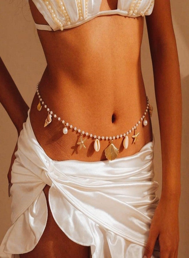 INENIMARTJ Seashell Starfish Waist Chain for Women Boho Conch Belly Chains Summer Beach Body Jewelry Vacation Costume Accessories Outfit C1 - Image 4