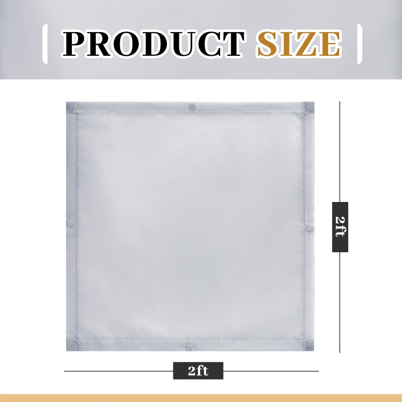 Baquler 2 Pcs 2 x 2 ft Fluorescent Light Covers for Ceiling Lights Classroom Magnetic Light Filters for Reducing Harsh Glare Flicker for Office Classroom Home Drop Ceiling(Gray) - Image 2