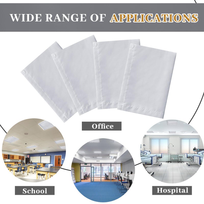 Baquler 2 Pcs 2 x 2 ft Fluorescent Light Covers for Ceiling Lights Classroom Magnetic Light Filters for Reducing Harsh Glare Flicker for Office Classroom Home Drop Ceiling(Gray) - Image 4