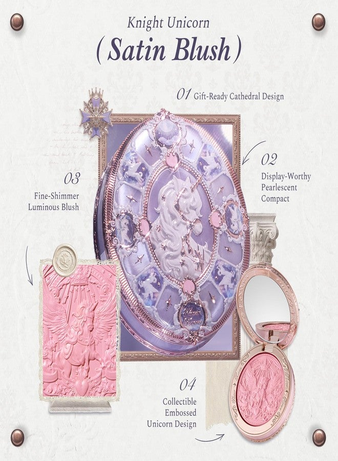 Flower Knows Knight Unicorn Satin Blush for Cheeks, Cool-Toned Light Rose - Image 2